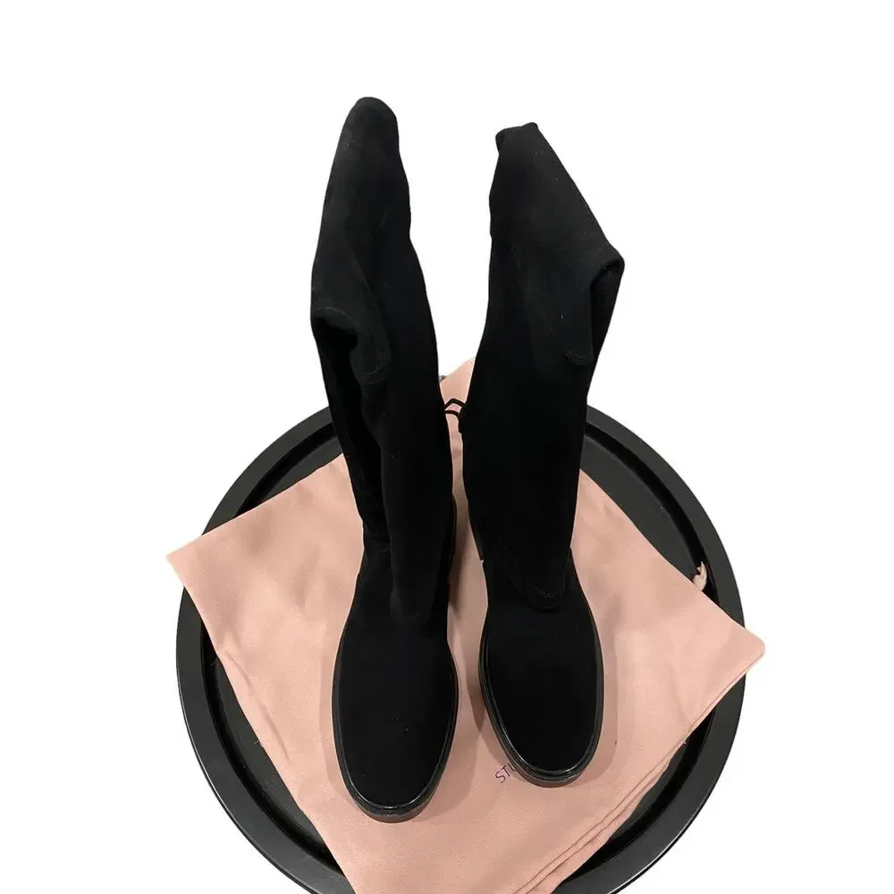 Stuart Weitzman Mara Suede Over the Knee Black Suede Boot 37